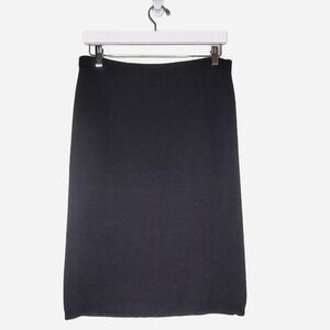 Vintage Helen Hsu Boucle Knit Pencil Skirt Black Stretch Classic Pullon‎ Minimal